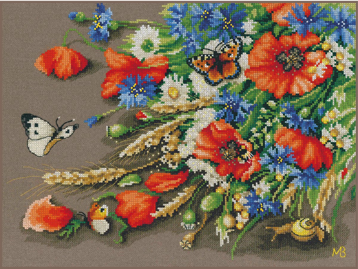 Lanarte - Telpakket Kit Treasures of the meadow - PN-0205694 - Borduren - Borduurpakket - Borduurpakket volwassenen - Borduurpakket kind