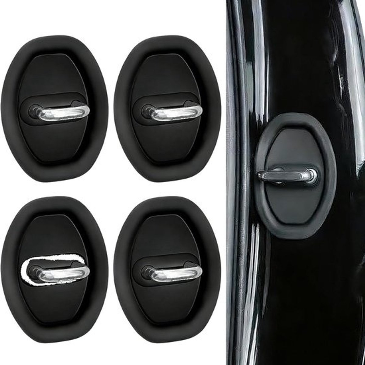 Deurslot Dempers - Geluidsdempers Deur - Auto Deuren Dempen - Specifiek voor Kodiaq 2 - 4 Stuks - Zwart