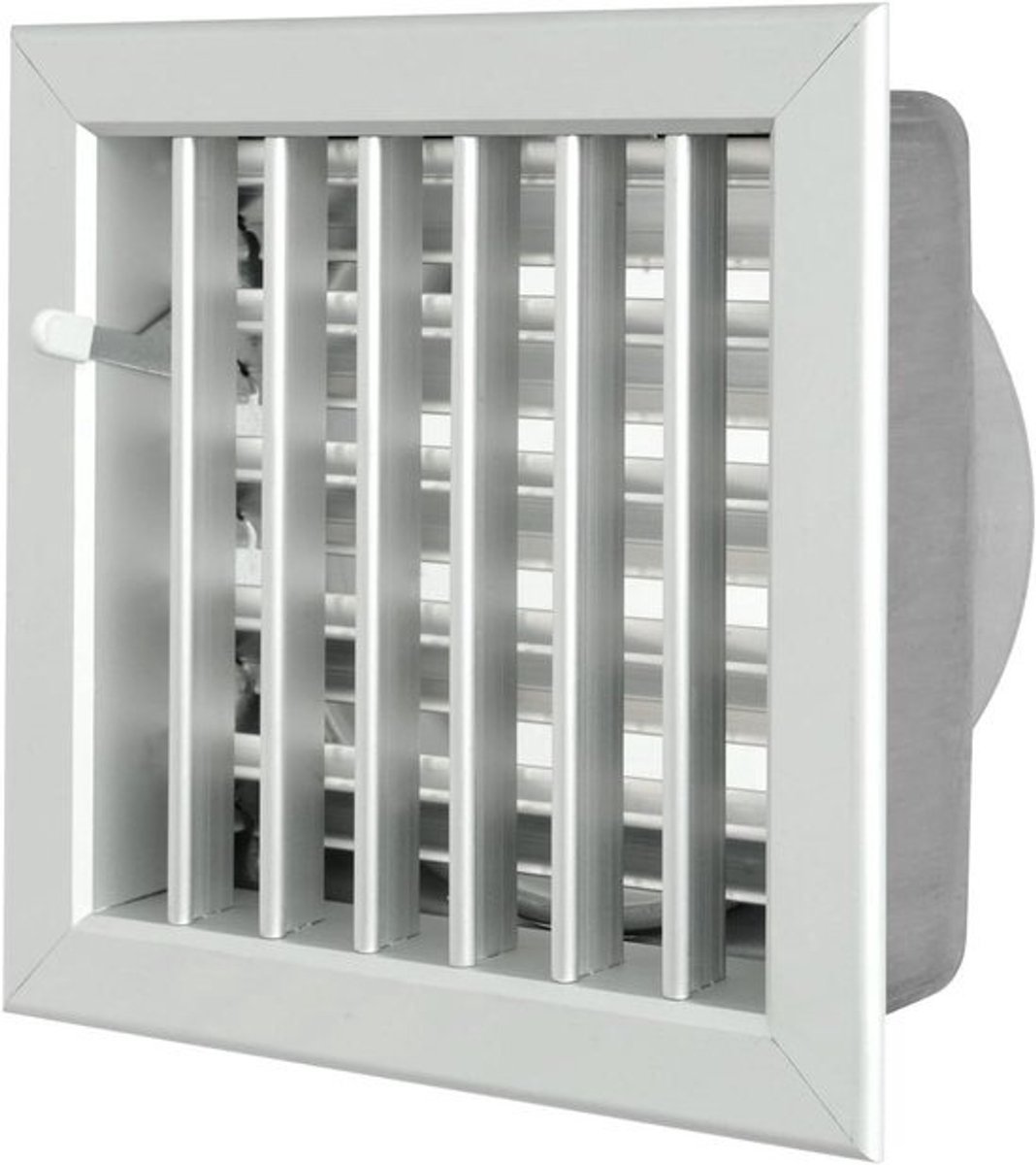 Inbouwrooster Aluminium - Ventilatierooster Haard - Haard Ventilatie - Met Verstelbaar Rolluik - 180 x 180 mm - Aluminium