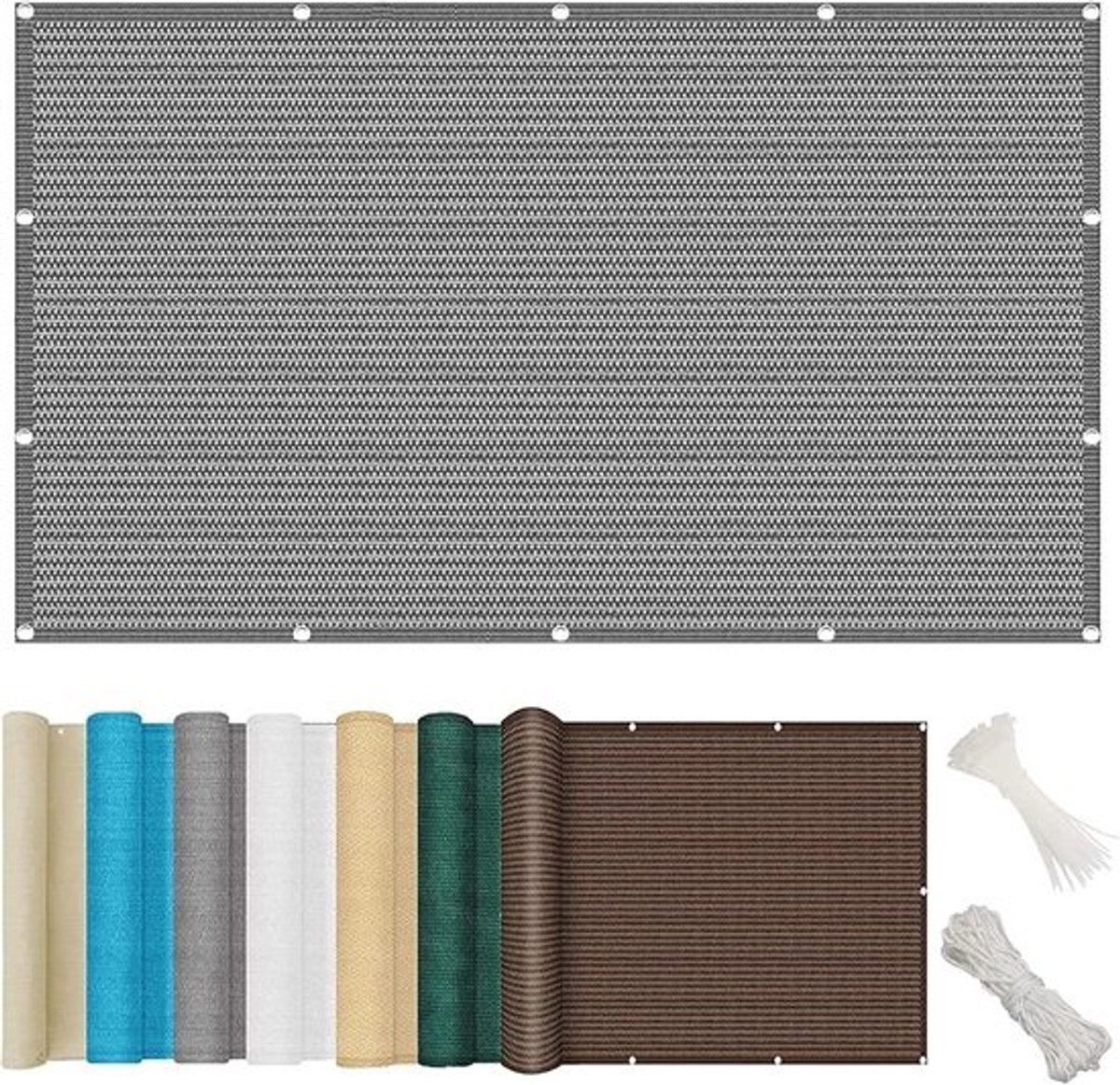 Balkon Privacy Scherm - Inkijkscherm Windscherm - Meer Privacy Buiten - Weerbestendig Onderhoudsvriendelijk - 65 x 200 cm - Grijs