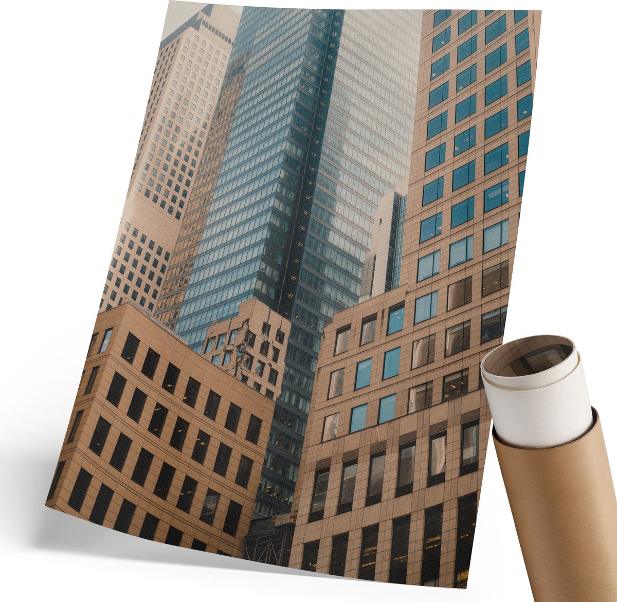 Wallfluent Polycanvas Wandposter - Futuristische Kat, Illustratie - 297 x 420 mm - Blauw Design - Rechthoek - Interieurdecoratie - Woonkamer, Slaapkamer, Kantoor - Kinder