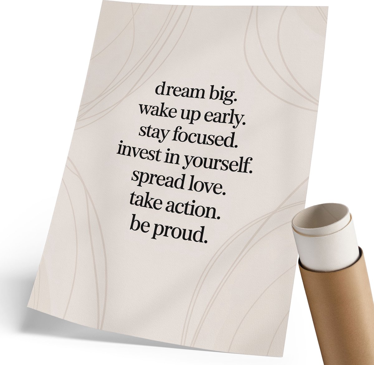 Coloray Canvas Poster Polycanvas - Dagelijkse Motivatie, Typografie - 210 x 297 mm - Wit Poster - Rechthoek - Decoratieve poster - Woonkamer, Slaapkamer, Kantoor - Minimalist