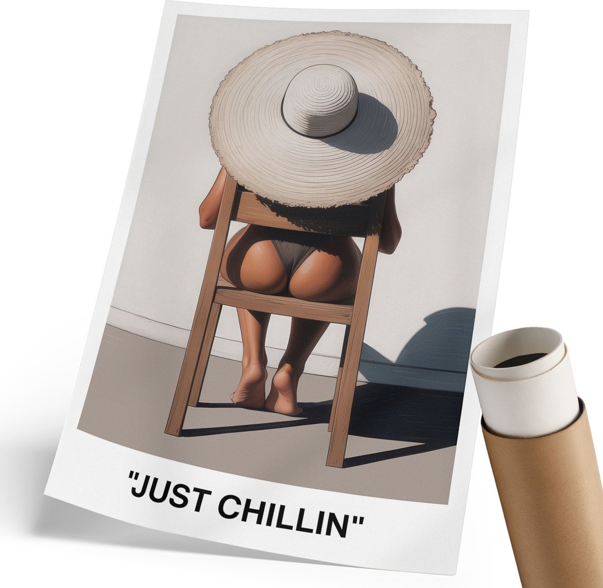 Coloray Polycanvas Poster - Gewoon Lekker Relaxen, Fotografie - 210 x 297 mm - Beige Design - Rechthoek - Kunstposter - Woonkamer, Slaapkamer, Kantoor - Glamour