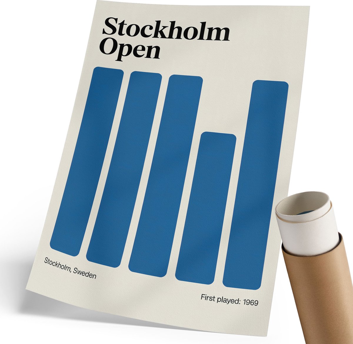 Coloray Polycanvas Wandposter - Stockholm Open, Poster - 210 x 297 mm - Blauw Patroon - Rechthoek - Muurkunst - Woonkamer, Slaapkamer, Kantoor - Modern