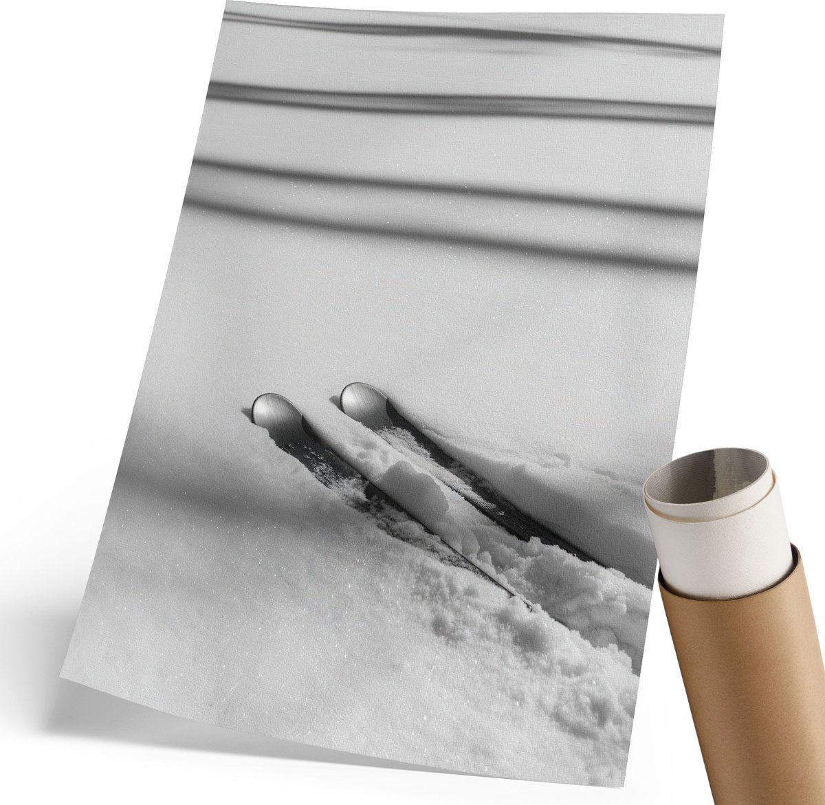 Coloray Polycanvas Wandposter - Karpers En Kroeskarpertjes, Blauw - 210 x 297 mm - Wit Patroon - Rechthoek - Interieurdecoratie - Kantoor - Minimalist