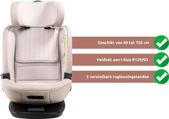 Cangaroo GTS Black Ink 40-150 cm 360° i-Size Autostoel P12 van Cangaroo — afbeelding 3