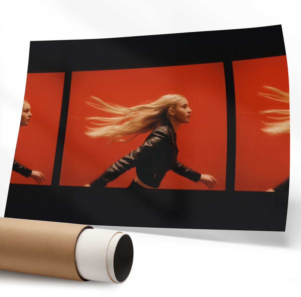 Coloray Polycanvas Wandposter – Beweging En Energie, Rood – 594 x 840 mm – Groen Patroon – Rechthoek – Wandkunst – Kantoor – Klassiek