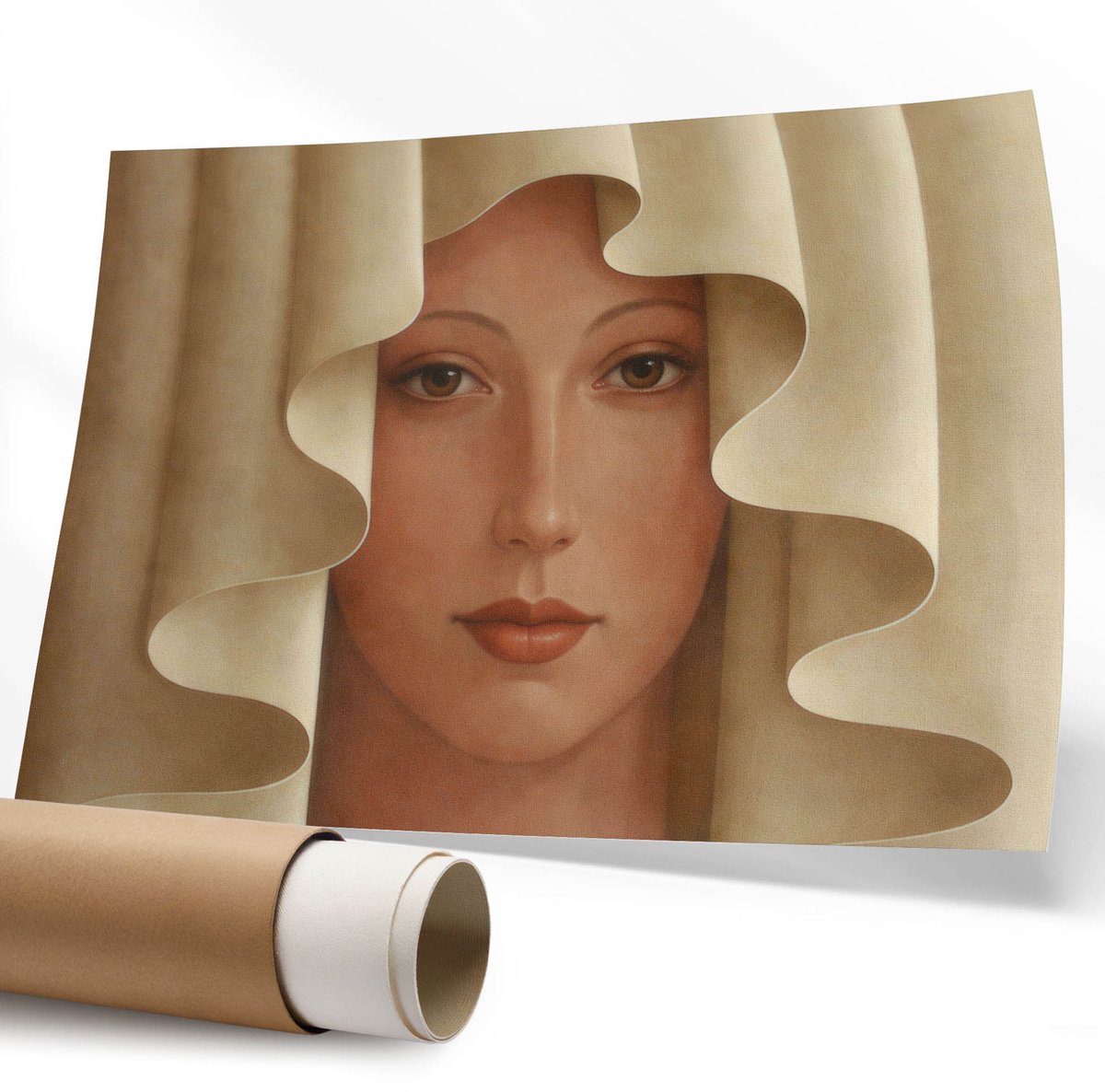Coloray Polycanvas Wandposter - Eet Spaghetti, Illustratie - 594 x 840 mm - Paars Wandposter - Rechthoek - Canvasposter - Woonkamer - Retro