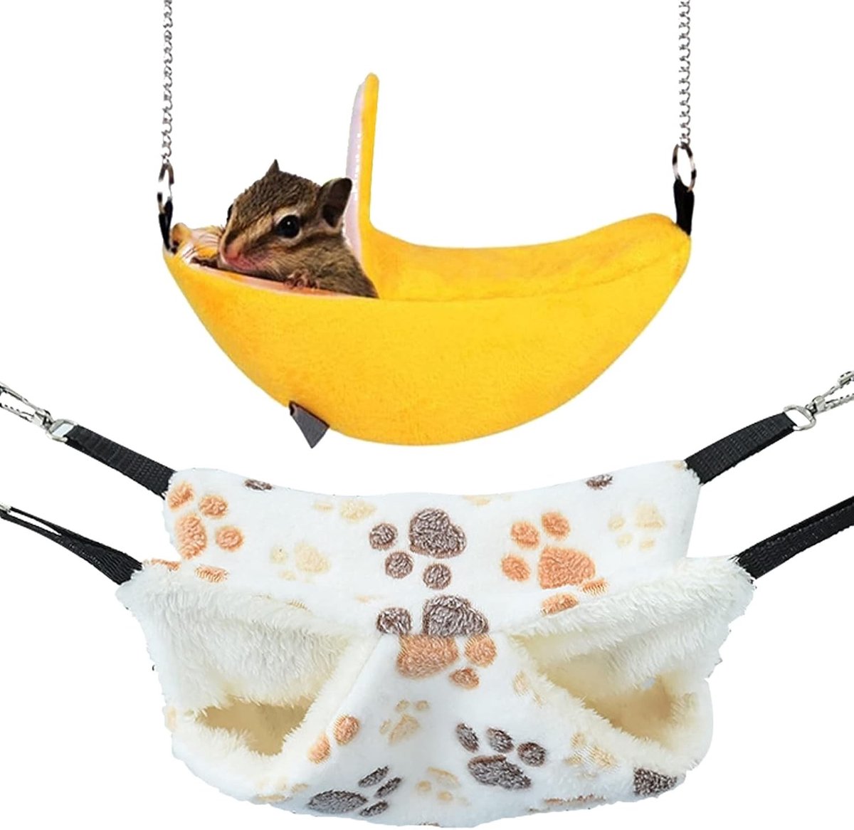 2-delige Hangmat voor Cavia's en Kleine Dieren - Fluffy 2-laags Bed voor Hamsters, Ratjes en Fretten