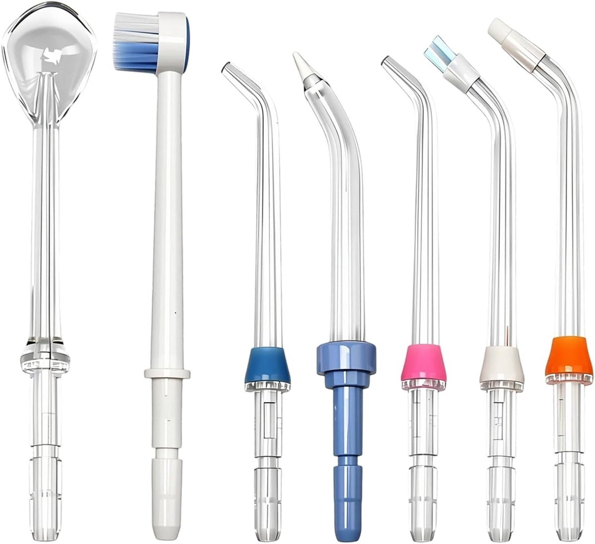 Set van 7 mondirrigatie opzetstukken, hoge druk, vervangbare spuitmonden voor optimale mondhygiëne