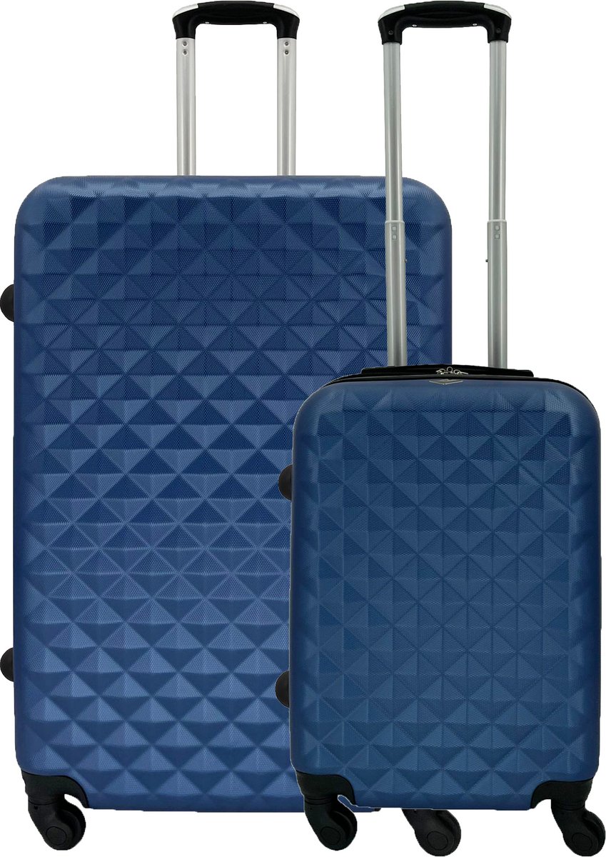 SB Travelbags kofferset - 2 delige 'Expandable' koffer - Blauw - 75cm/55cm