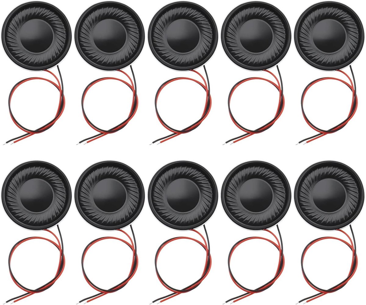 10 Stuks 2W 8ohm Interne Magnetische Speakers - 28mm Ronde Mini Speakers voor Elektronische DIY Projecten, Radio's en Multimedia Toepassingen