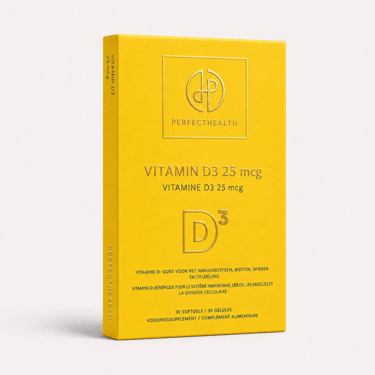 Perfect Health - Vitamine D3 25mcg 1000ie - Hoge Dosering voor Dagelijkse Behoefte - 30 Capsules - Voor Betere Weerstand en Immuunsysteem - Vega