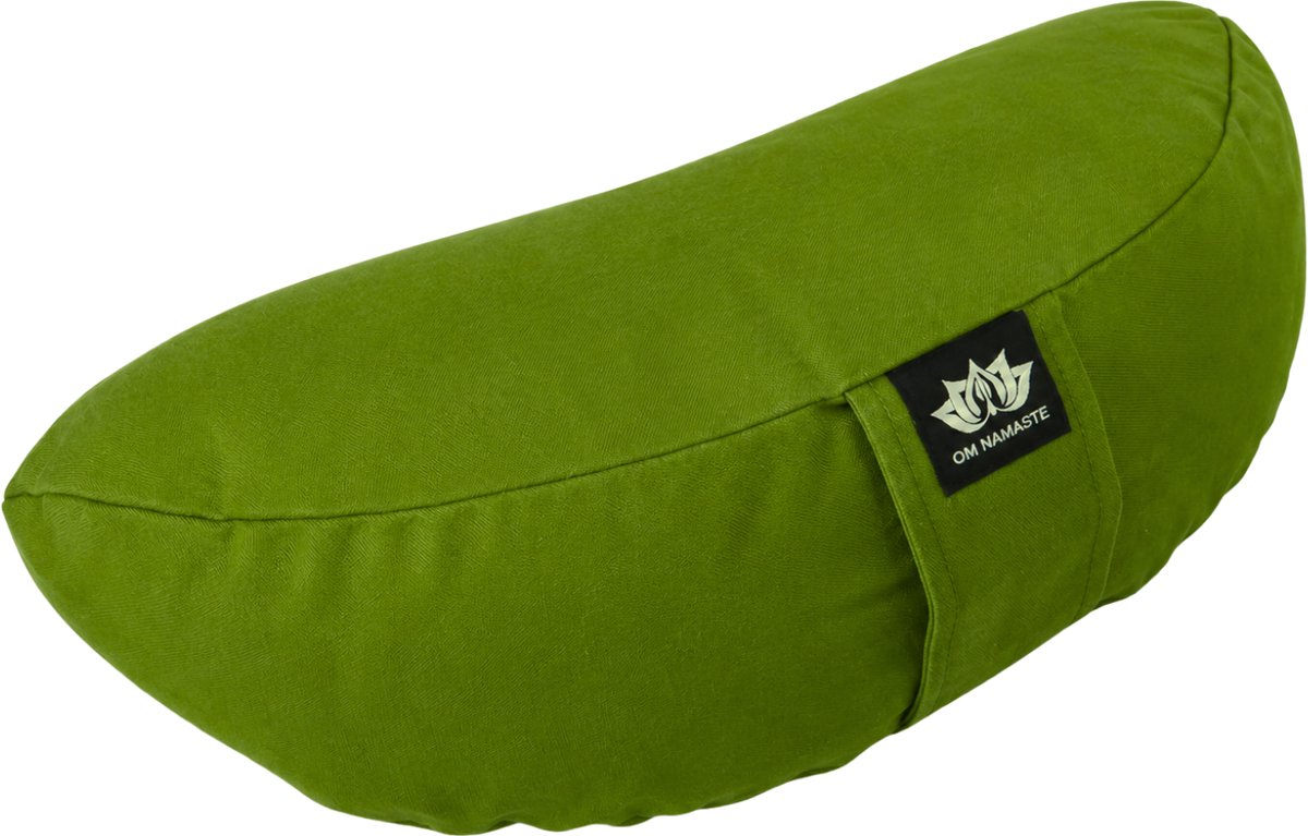 Bol.com Om Namaste Halve Maan Meditatiekussen Zitkussen Groen - Pro Moon aanbieding