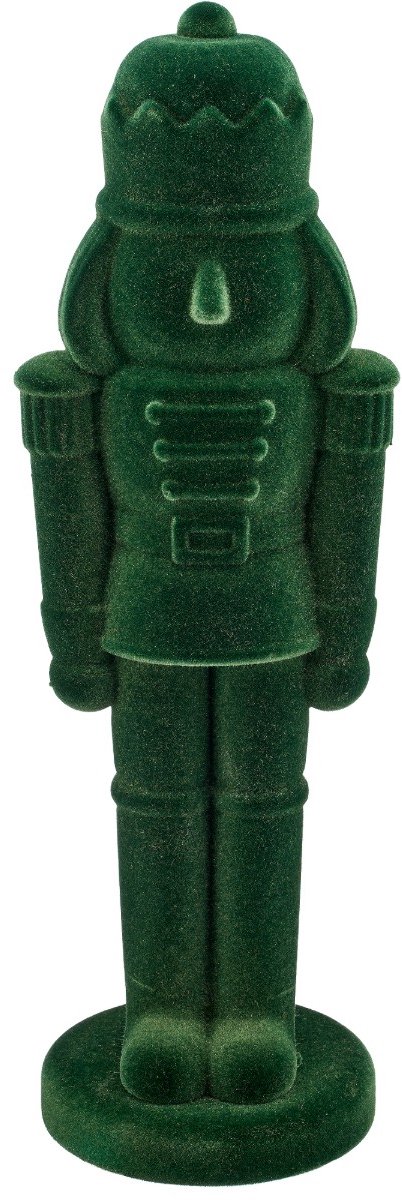 Gasper decoratiefiguur notenkraker geflockt mosgroen 52 cm