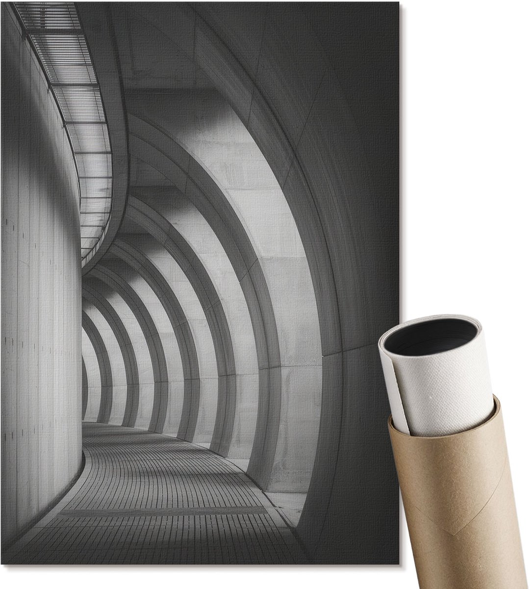Coloray Polycanvas Poster - Moderne Architectuur, Fotografie - A4 - Zwart-wit Kunst - Rechthoek - Muurdecoratie - Woonkamer, Slaapkamer, Kantoor - Industrieel