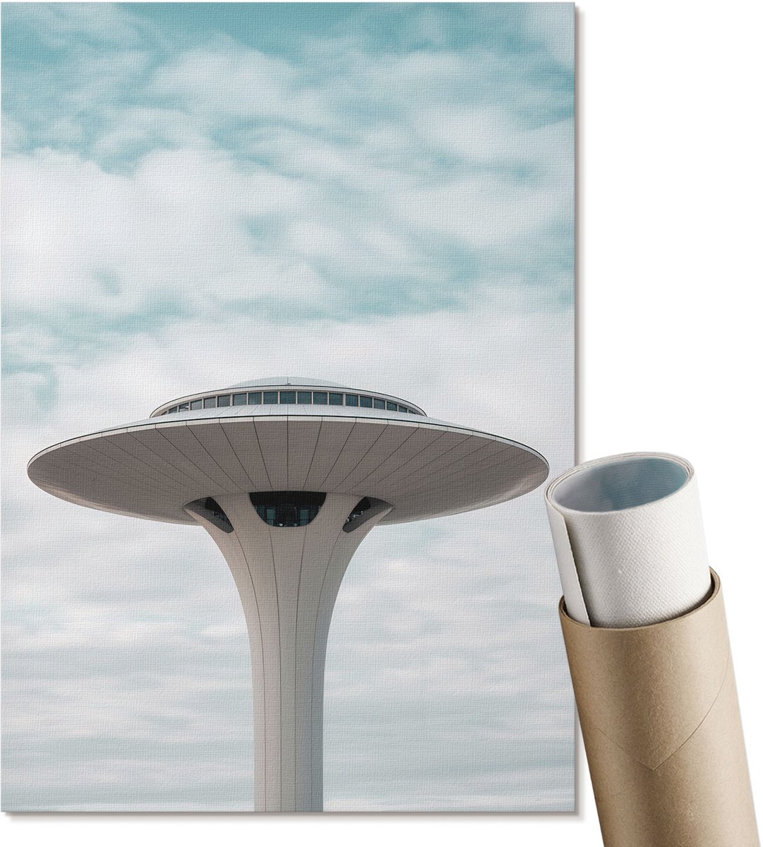 Coloray Canvas Poster Polycanvas - Moderne Architectuur, Fotografie - A4 - Wit Decoratie - Rechthoek - Wandkunst - Woonkamer, Slaapkamer, Kantoor - Modern