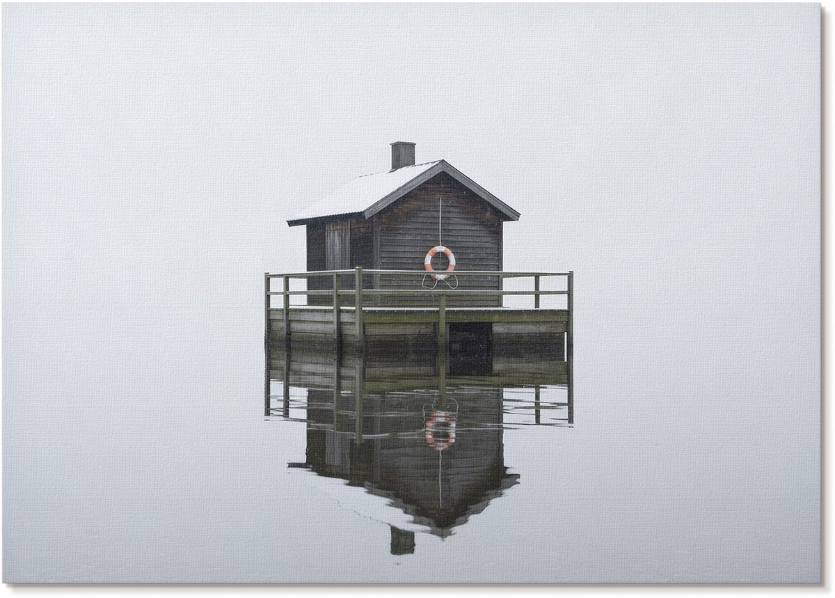 Tulup Polycanvas Wandposter - Een Rustige Baai, Fotografie - A1 - Grijs Wanddecoratie - Rechthoek - Wandkunstwerk - Slaapkamer - Modern