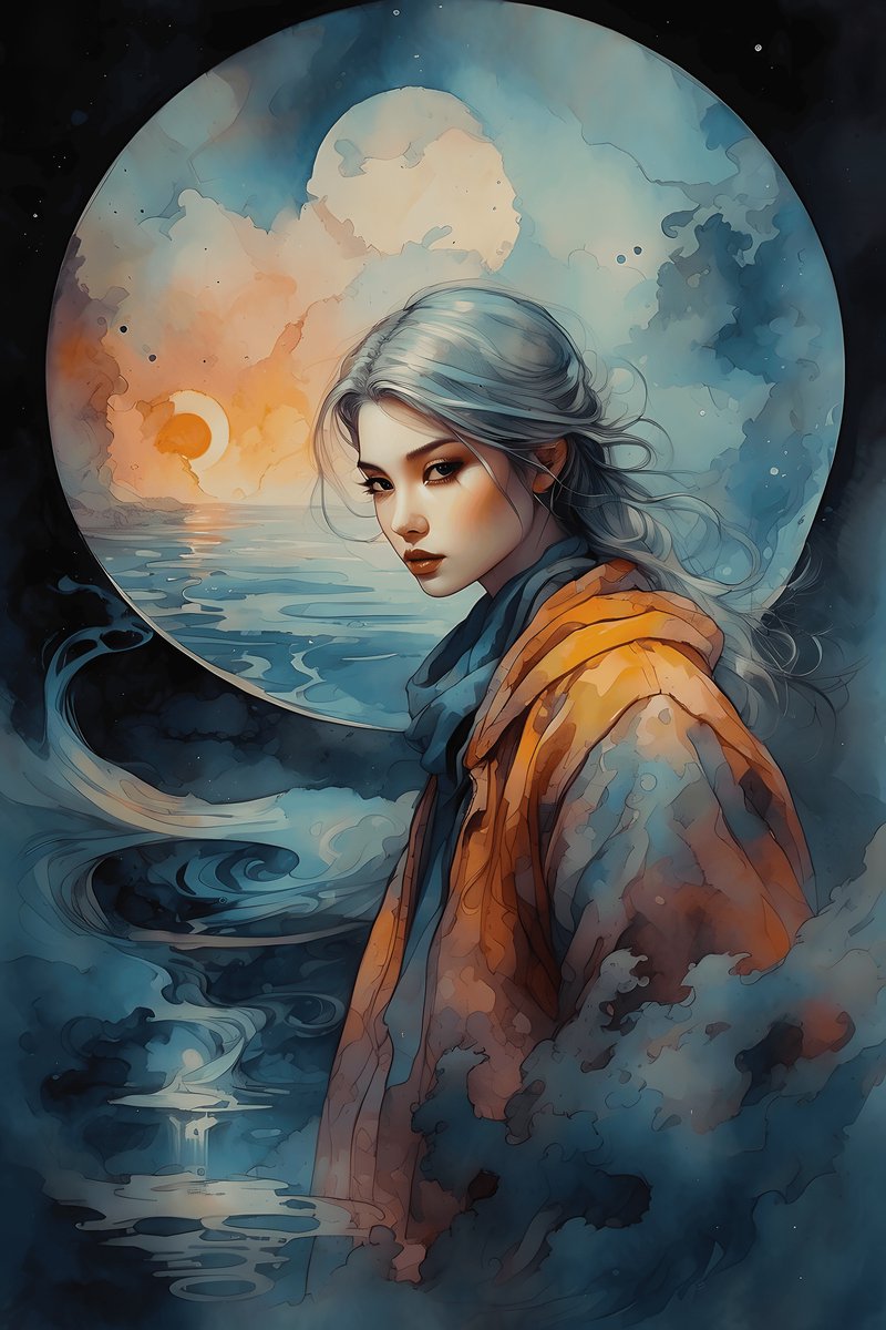 Anime Poster - Volle Maan - Manga - Oosterse Stijl - posters - formaat 70x100cm - Wanddecoratie - L1795MT