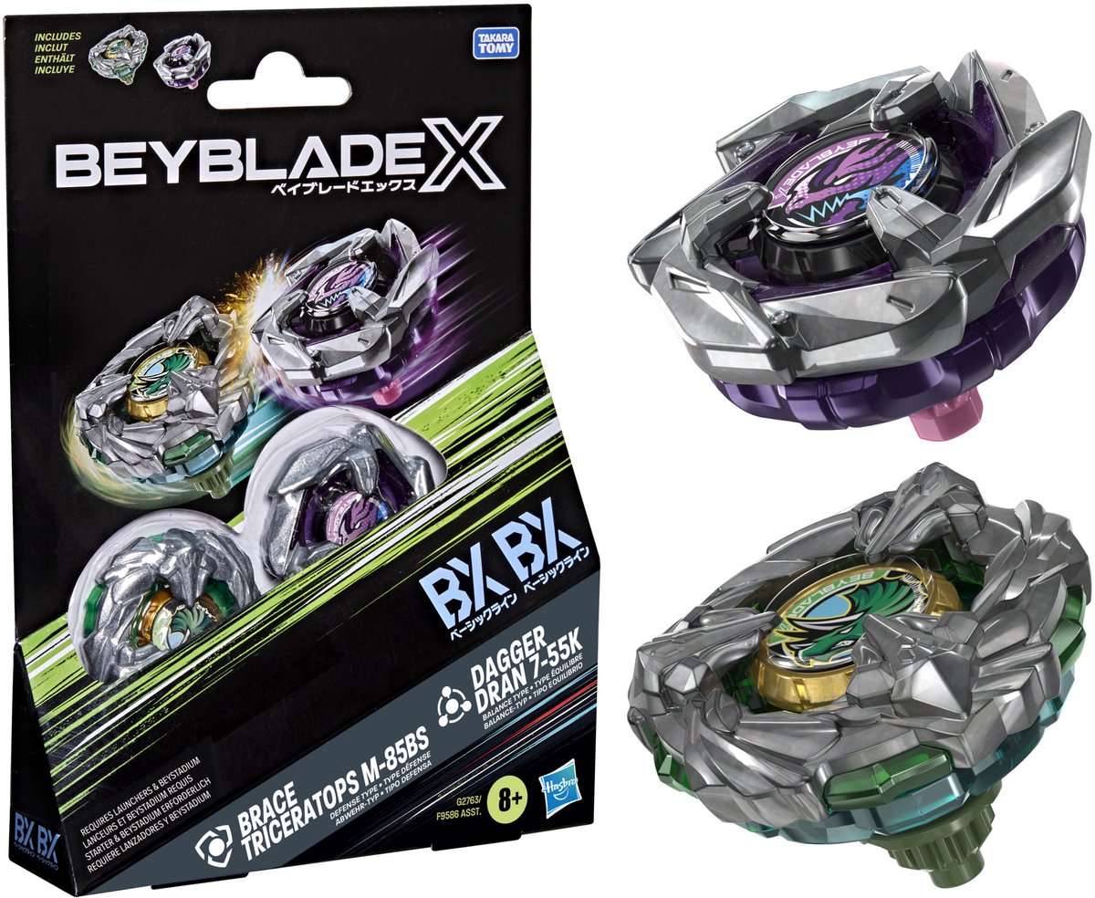 Beyblade X Brace Triceratops M-85BS BX en Dagger Dran 7-55K BX Duopack-set