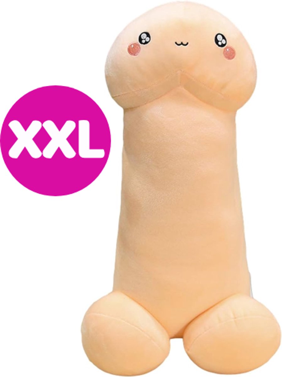 Piemel Penis Pluche Knuffel Kussen XXL 130 cm {Piemel Kermis - Extra zacht - Vrijgezellenfeest - Bachelor Party - Dick Plush Toy - Lul Pik Cock}