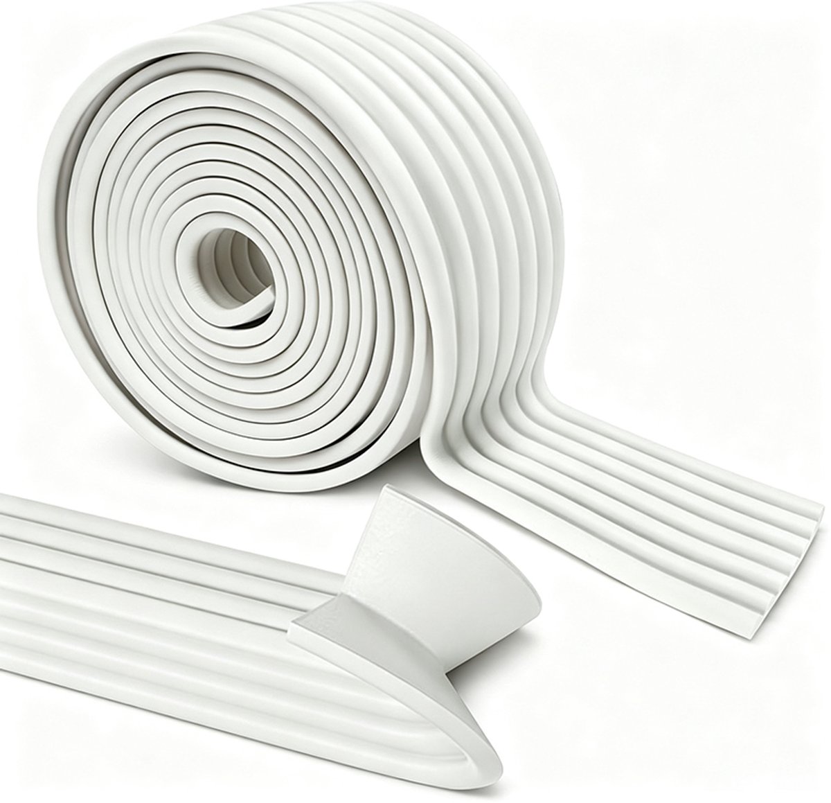 Schuimrubberen hoekbeschermers - Tafelhoekbeschermers - Babyveiligheidspads - Randbescherming - Schokabsorptie - 500 cm x 80 mm x 8 mm - Zelfklevend - Eenvoudige installatie - Geschikt voor tafels, kasten, bedden, vensterbanken, enz. - Wit - 1 rol