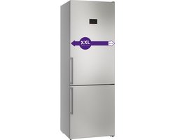 Bosch KGN49AIBT - Serie 6 - Koelkast - Koel-vriescombinatie - 203 x 70 cm - Extra breed - RVS - Energielabel B - Zeer stil- Total No Frost: Nooit meer ontdooien - VitaFresh XXL 0°C: houd etenswaren langer vers met extra ruime vershoudlades