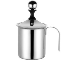 Handmatige melkschuimer van roestvrij staal Geschikt voor koffie en latte.