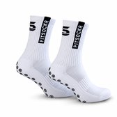 FitSockr Gripsokken Voetbal 2 Paar - Sportsokken - Grip socks - Voetbalsokken - Padel sokken - Antislip Sokken Heren/Dames/Kind - One - Blanc - Taille 38-43