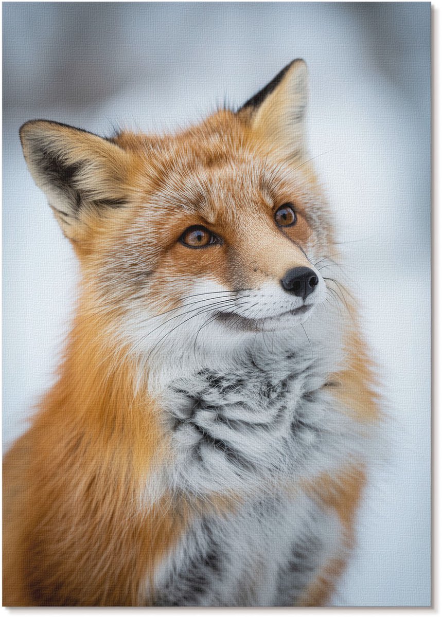 Tulup Polycanvas Wandposter - Vogels En Bloemen, Blauw - A4 - Oranje Design - Rechthoek - Canvasposter - Woonkamer - Rustiek