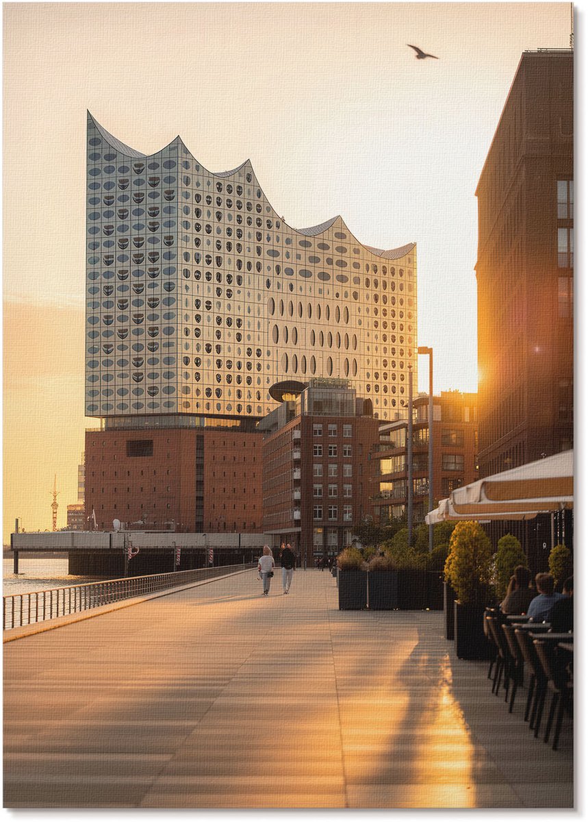 Tulup Polycanvas Wandposter - Een Eenzame Reis, Fotografie - A3 - Zwart-wit Decoratie - Rechthoek - Interieurdecoratie - Woonkamer, Slaapkamer, Kantoor - Modern