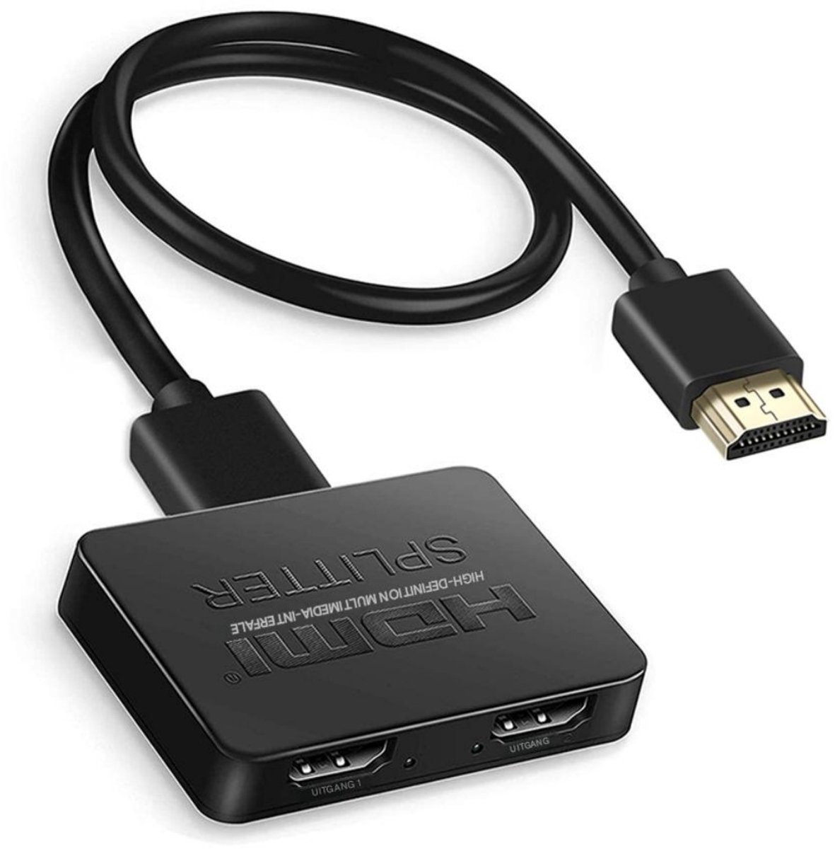 SSTRWGOOD HDMI Splitter 1 in 2 Uit - 4K Ultra HD HDMI Verteiler - Spiegelt Hetzelfde Beeld Op 2 Schermen - Geschikt voor TV, Monitor en Projector - ABS Behuizing - Afmetingen 75x56x15mm - Inclusief 1,2m HDMI Kabel