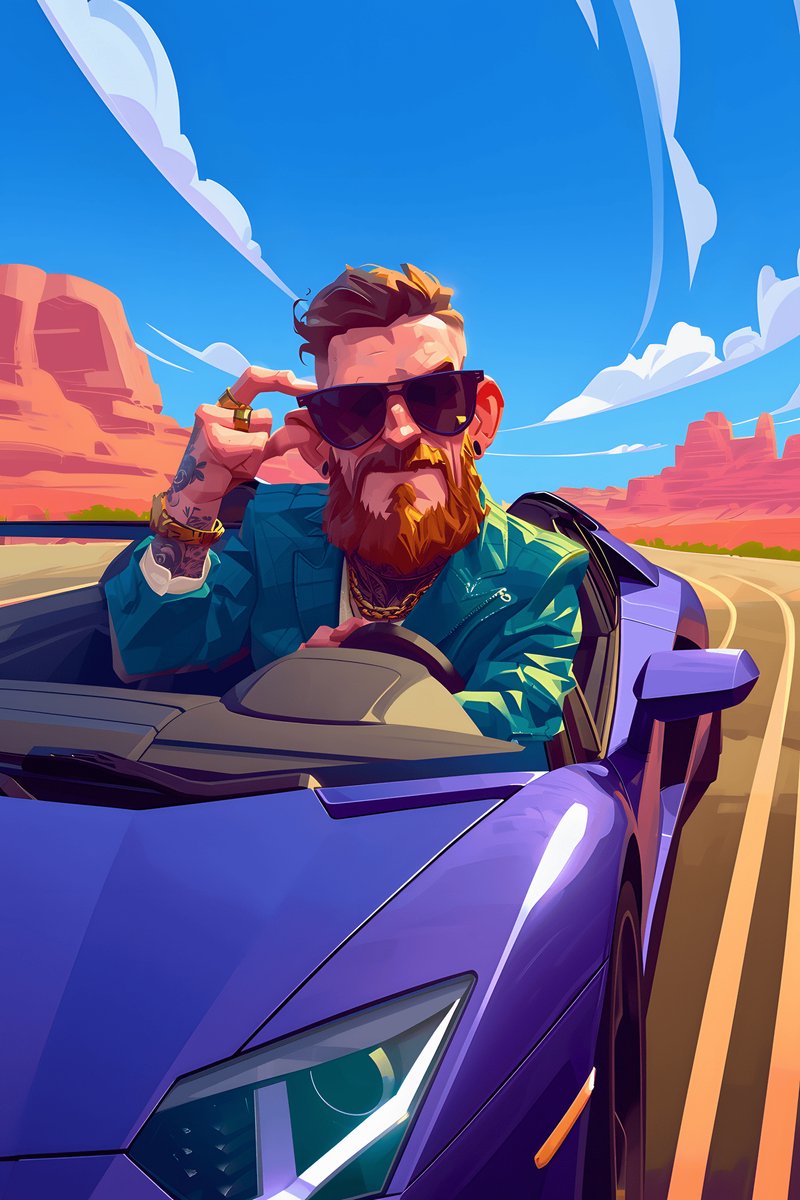 Conor McGregor Sportauto Poster - Mcgregorsportauto - Vechters - Auto - Luxeauto - Sport - posters - formaat 30x40cm - Wanddecoratie - XS2348MT