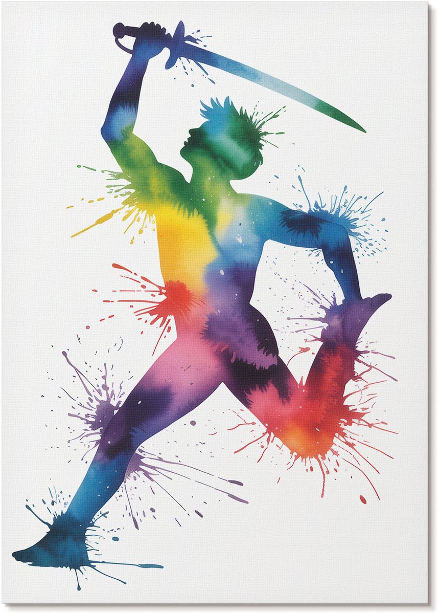 Tulup Polycanvas Wandposter - Kosmisch Landschap, Schilderen - A3 - Paars Illustratie - Rechthoek - Wandkunstwerk - Woonkamer, Slaapkamer, Kantoor - Expressief