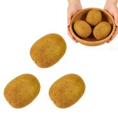 3x Decoratie Kiwi's – Kunstfruit – Nepfruit – Verzwaard – Realistische Kiwi's – Fruitdecoratie – Decoratie Fruit - Keuken & Interieur - Fruitmand - Tafeldecoratie