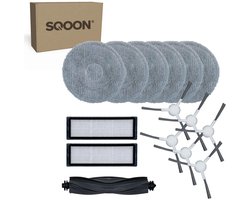 SQOON® vervangingsset geschikt voor Dreame L10s Pro robotstofzuiger - 15-delige onderhoudskit met HEPA-filters, zijborstels, borstelrol en dweilpads