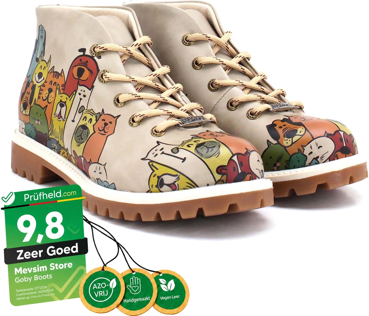 GOBY - Animals - Ankle Boots - Laars - Laarzen - Damesboots - Dames laarzen - Enkel laarzen - Handmade - Maat 38