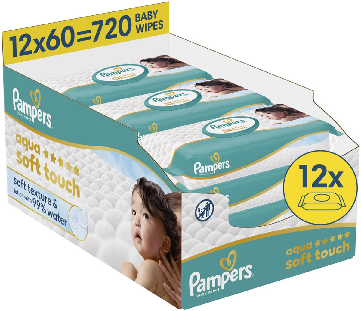 Pampers Aqua Soft Touch billendoekjes | 720 stuks