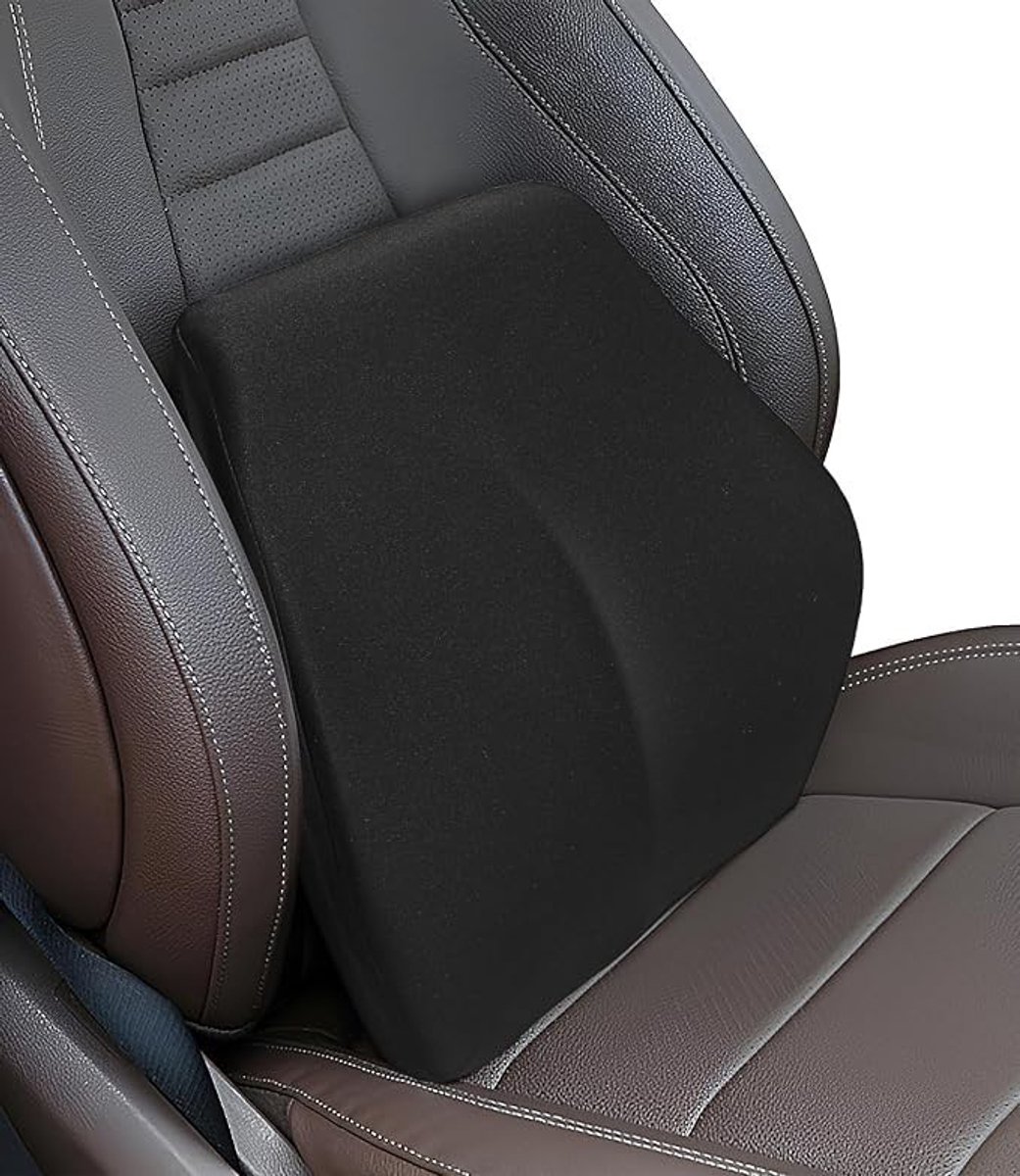 PolkaHome Lumbenkussen voor auto, ergonomische lendensteun van traagschuim met afneembare hoes