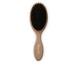Bluscha® - Haarborstel - Hair Brush - Zwijnenhaar & Nylon - Extension Brush - Haarextensions - Anti Klit Borstel - Detangling Brush - Voor Lang, Dik & Natuurlijk Haar - Glans - Luxe Velours Opbergetui