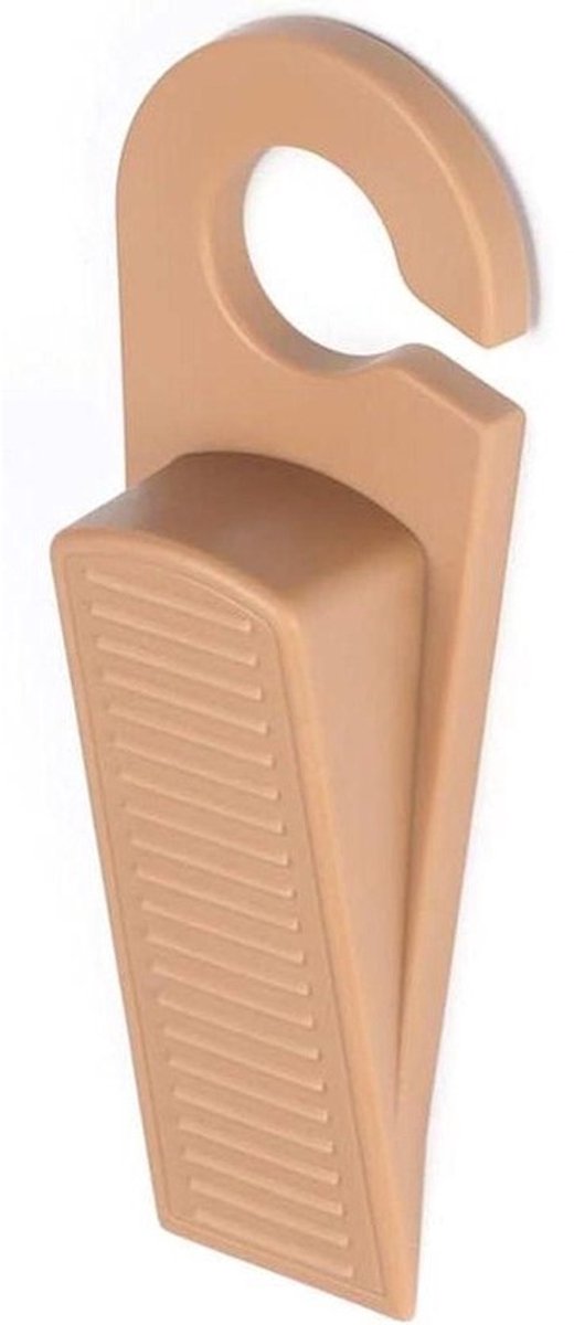 Deurwig Rubber - Deurstop Anti-slip - Deuren Vastzetten - Zachte Rubberen Stop - 13cm x 3cm - Lichtbruin