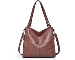 Dames Handtas - Schoudertas Hobo - Vrije Tijd - Anti Diefstal - 24 x 5 x 32 cm - Bruin