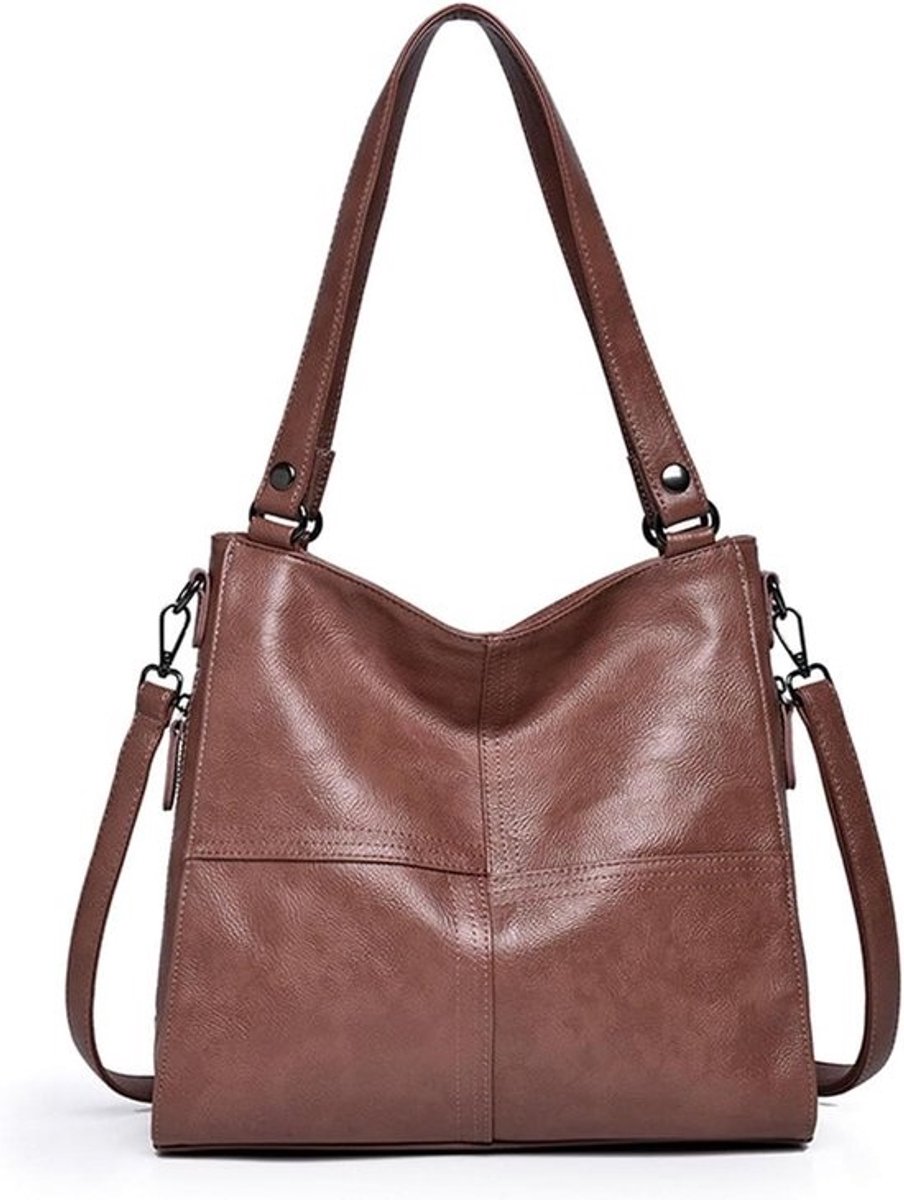 Dames Handtas - Schoudertas Hobo - Vrije Tijd - Anti Diefstal - 24 x 5 x 32 cm - Bruin