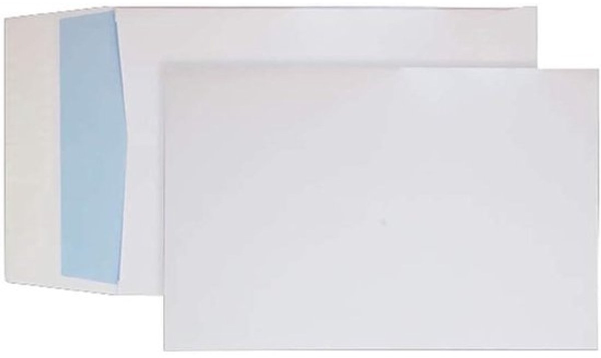 Zakelijke Enveloppen - Enveloppen met Kruisje - Documenten Verzenden - Peel en Seal Sluiting - B4 350x250x25mm - Wit