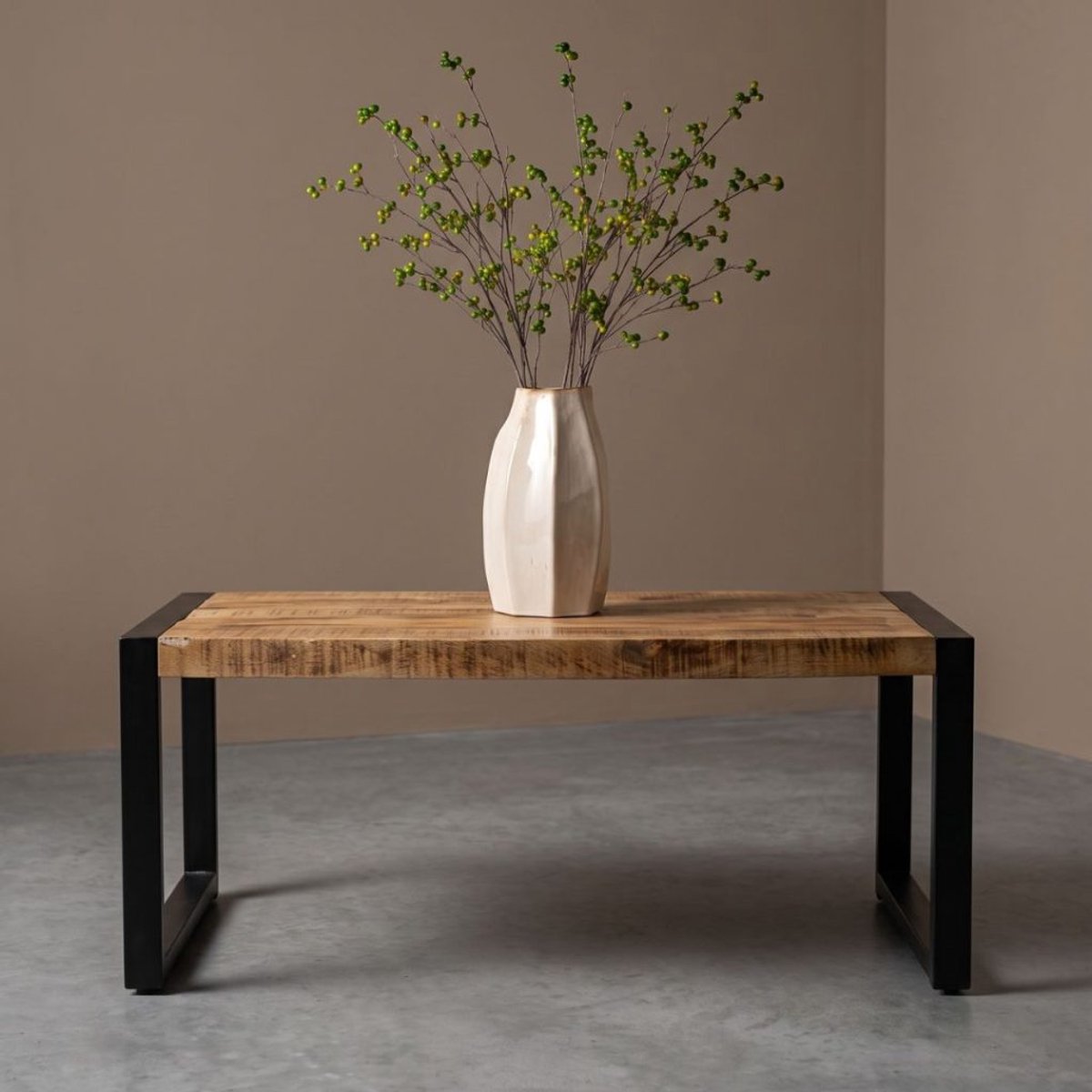 HUUS - Salontafel - Mangohout salontafel - Bijzettafel - Standaard: 110x60x45 cm - Eenvoudig te monteren - Mangohout