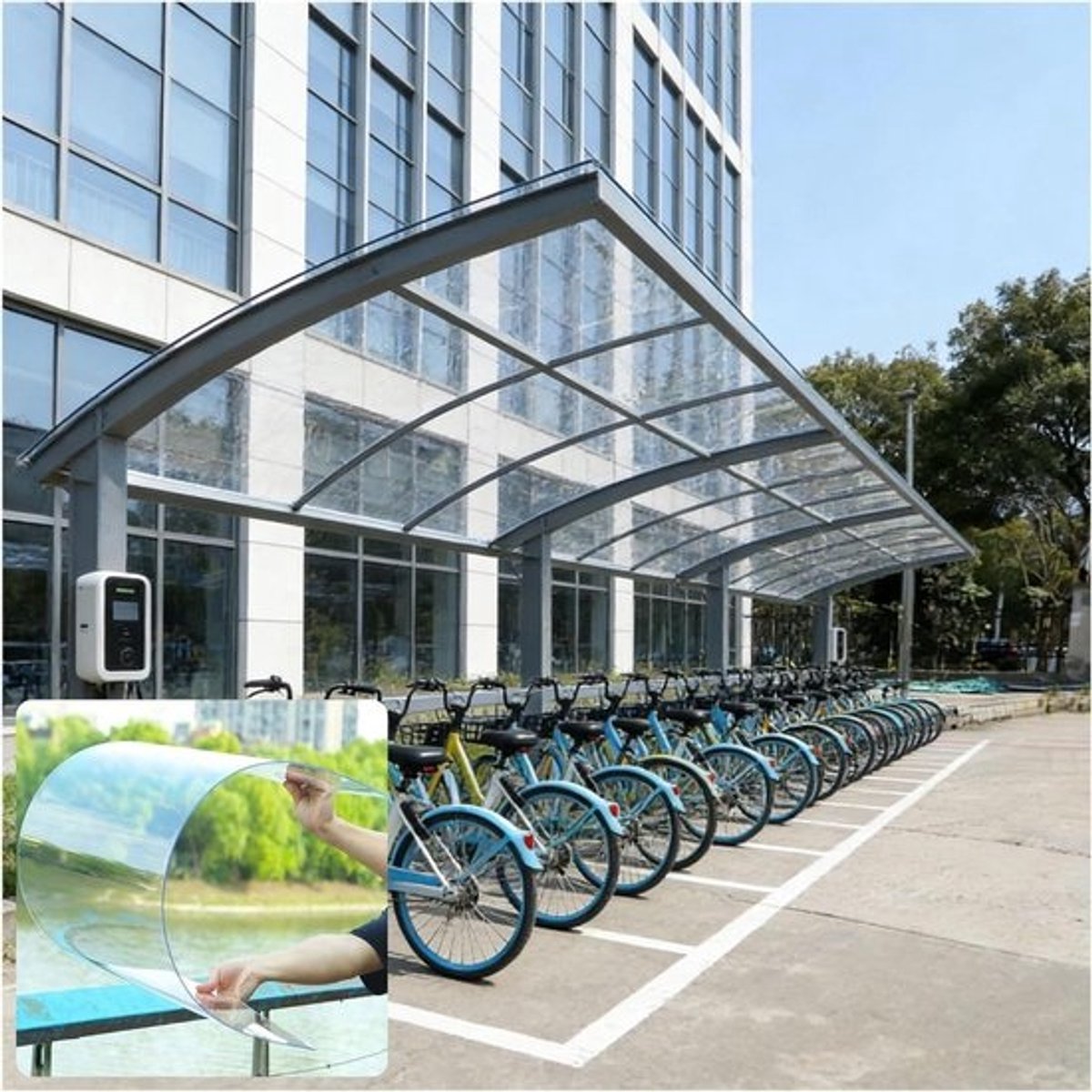 Polycarbonaat dakplaten - Transparante panelen - Buitenstructuren bouwen - Slagvast en flexibel - 08 x 5 m - Transparant