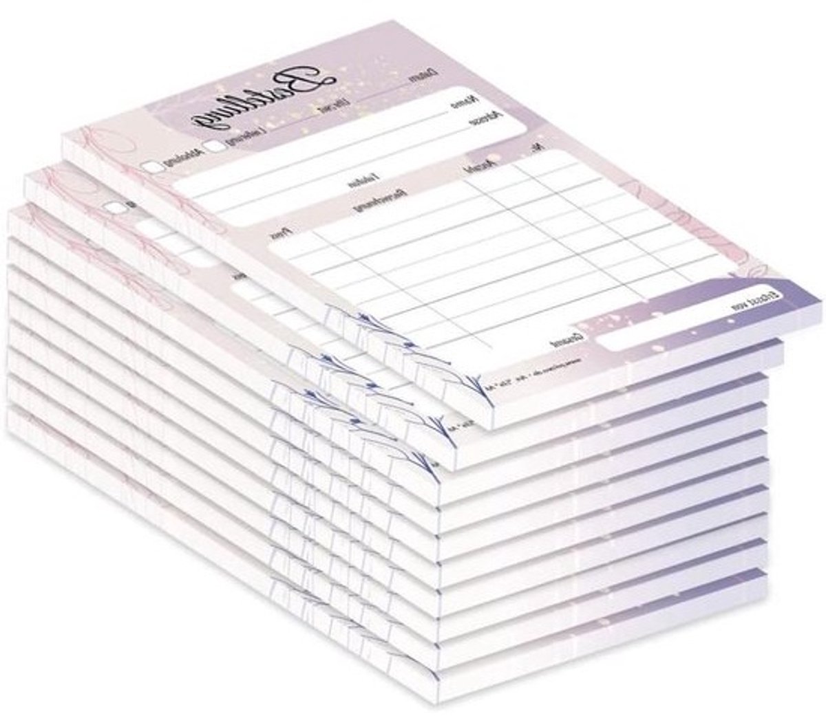 Bestelblok - Bestelformulieren Notitieblokken - Bestellingen Aannemen - Lila Design - 10 A6 Stuks - Paars