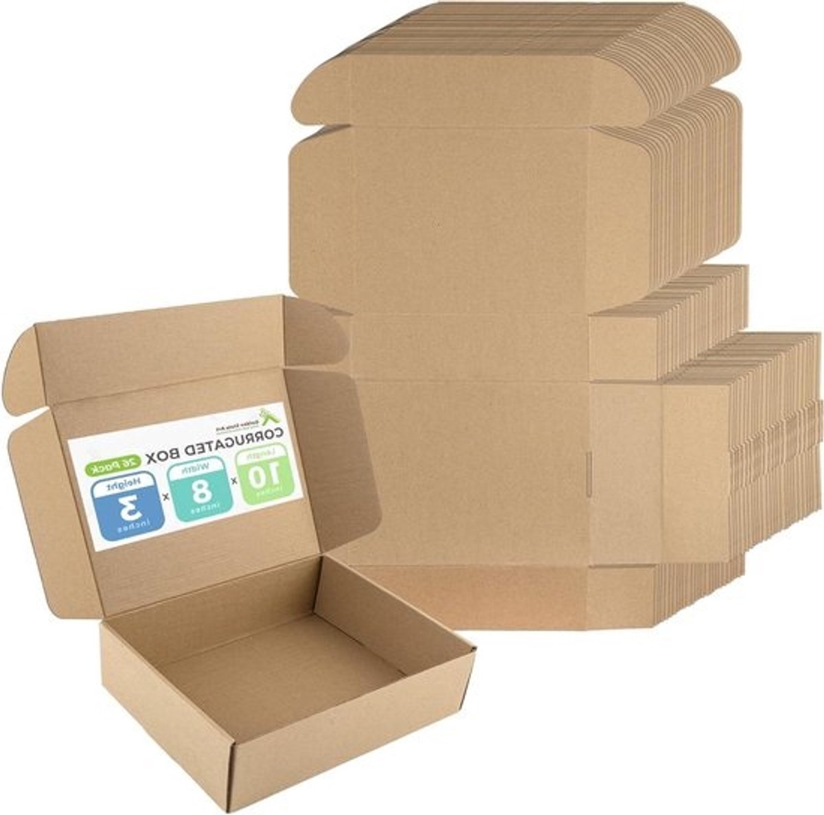 Verzenddozen Bruin - Verpakking dozen - Kleine Zendingen - Duurzame Kartonnen Constructie - 10x8x3 Inch - Bruin