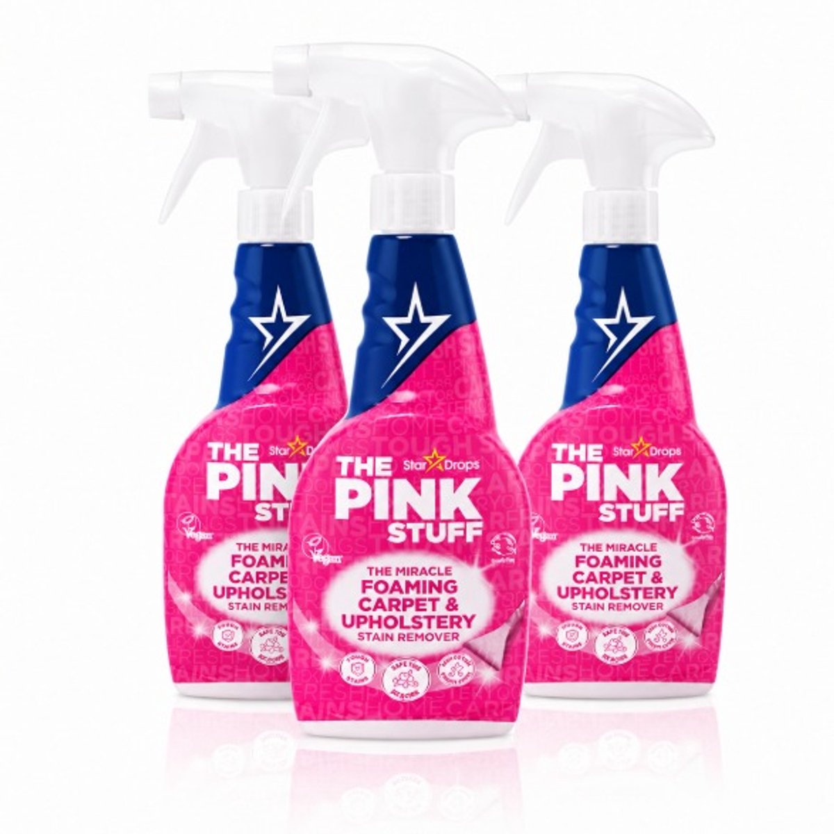 THE PINK STUFF - Foaming Carpet & Upholstery Stain Remover – 3x500 ml