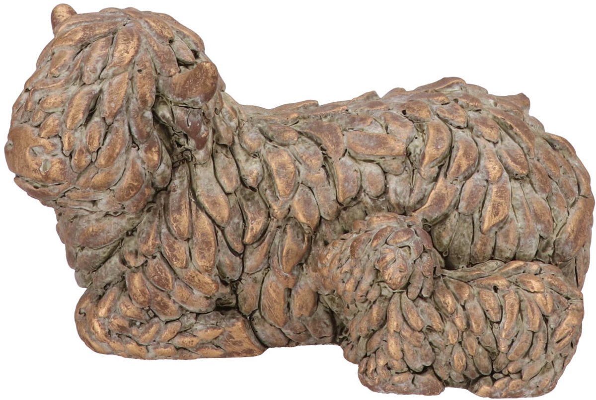 Daan Kromhout - Schotse Hooglander - Ouder met Kalf - Beton - Goud/Grijs - 17x10x10cm